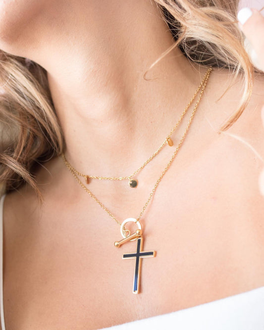 Cruz Necklace Black