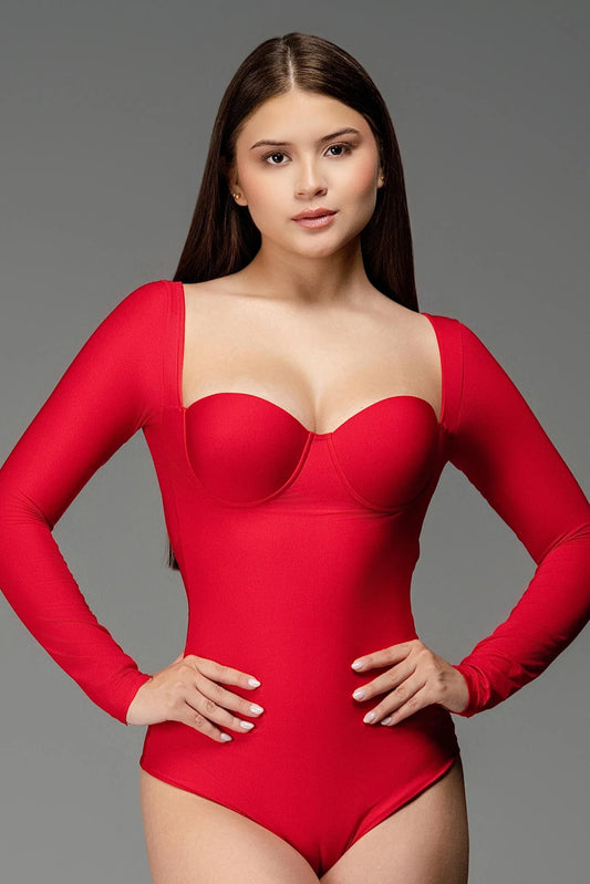 Body Angelica rojo con control de abdomen